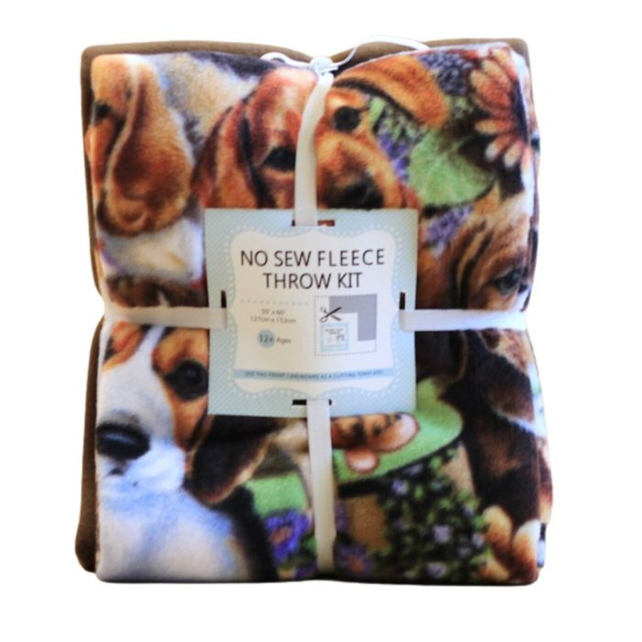 Dogs on Dogs Anti-Pill Premium No Sew Throw Fleece Fabric Kit
